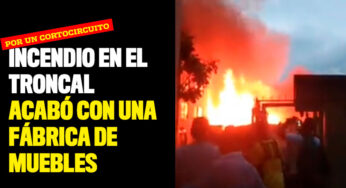 Incendio en El Troncal acabó con una fábrica de muebles