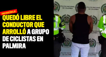Quedó libre el conductor que arrolló a grupo de ciclistas en Palmira
