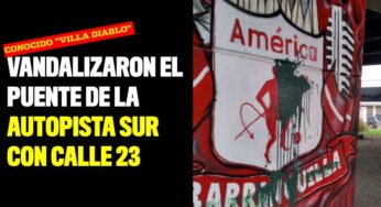 Vandalizaron el puente de la Autopista Sur con Calle 23