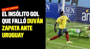 El insólito gol que falló Duván Zapata ante Uruguay
