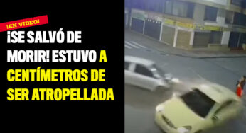 ¡Se salvó de morir! Estuvo a centímetros de ser atropellada
