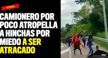 Video: camionero por poco atropella a hinchas por miedo a ser atracado