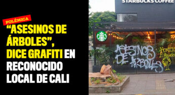 "Asesinos de árboles", dice grafiti en reconocido local de Cali