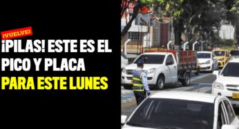 ¡Pilas! Este es el pico y placa para este lunes