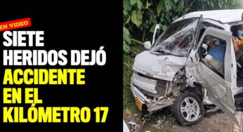 Siete heridos dejó tremendo accidente entre dos vehículos en el kilómetro 17