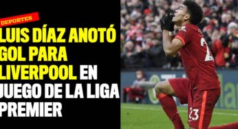 Luis Díaz anotó gol para Liverpool en juego de la Liga Premier