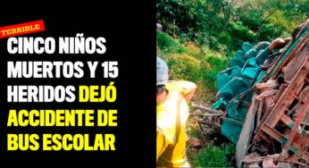 Cinco niños muertos y 15 heridos deja accidente de bus escolar