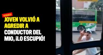 ¡Hasta cuándo! Joven volvió a agredir a conductor del MIO, ¡lo escupió!