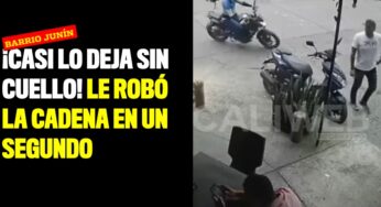 ¡Casi lo deja sin cuello! Le robó la cadena en un segundo
