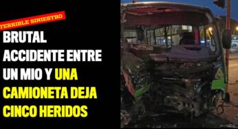 VIDEO: Brutal accidente entre un MIO y una camioneta en la Calle 5