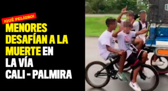 ¡Qué peligro! Menores desafían a la muerte en la vía Cali - Palmira
