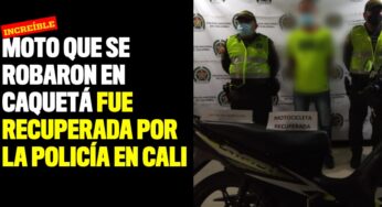 Moto que se robaron en Caquetá fue recuperada por la Policía en Cali