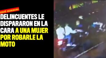 Delincuentes le dispararon en la cara a una mujer por robarle la moto