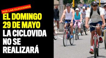 El domingo 29 de mayo la CicloVida no se realizará