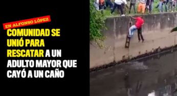 Comunidad se unió para rescatar a un adulto mayor que cayó a un caño