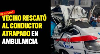 Con una segueta, vecino rescató al conductor atrapado en ambulancia