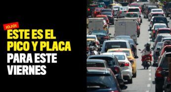 ¡Pilas! Este es el pico y placa para este viernes