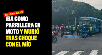 Iba como parrillera en moto y murió tras choque con el MÍO