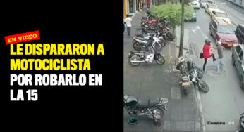 VIDEO: Le dispararon a motociclista por robarlo en la 15