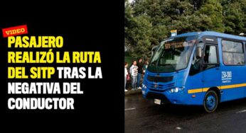 Pasajero realizó la ruta del Sitp tras la negativa del conductor