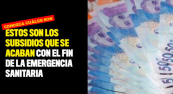 Estos son los subsidios que se acaban con el fin de la emergencia sanitaria