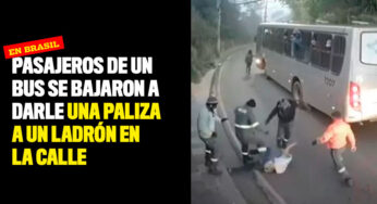 Pasajeros de un bus se bajaron a darle una paliza a un ladrón en la calle