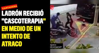 Ladrón recibió "cascoterapia" en medio de un intento de atraco