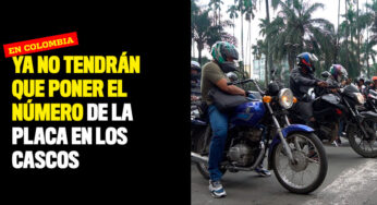 Ya no tendrán que poner el número de la placa en los cascos