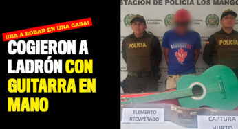 Cogieron a ladrón con guitarra en mano; ¡iba a robar en una casa!