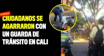 Video: ciudadanos se agarraron con un guarda de tránsito en Cali