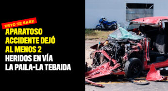 Aparatoso accidente dejó al menos 2 heridos en vía La Paila-La Tebaida