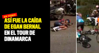 VIDEO: Así fue la caída de Egan Bernal en el Tour de Dinamarca