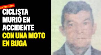 Ciclista murió en accidente con una moto en Buga