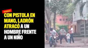 Con pistola en mano, ladrón atracó a un hombre frente a un niño
