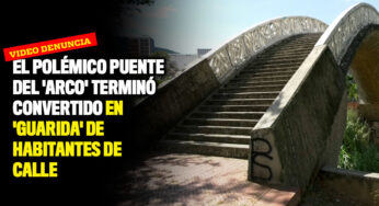 El polémico puente del 'arco' terminó convertido en 'guarida' de habitantes de calle
