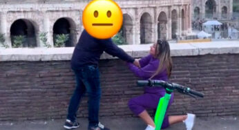 Hombre salió corriendo cuando su novia le pidió matrimonio en público