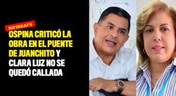 Ospina criticó la obra en el puente de Juanchito y Clara Luz no se quedó callada
