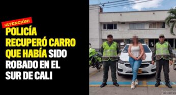 Policía recuperó carro que había sido robado en el sur de Cali