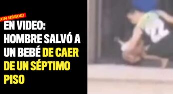 En video: Hombre salvó a un bebé de caer de un séptimo piso
