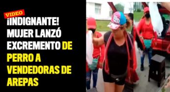 ¡Indignante! Mujer lanzó excremento de perro a vendedoras de arepas
