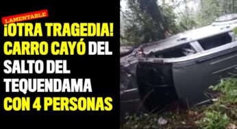 ¡Otra tragedia! Carro cayó del Salto del Tequendama con 4 personas