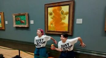 Activistas ambientales lanzaron sopa a millonaria obra de arte