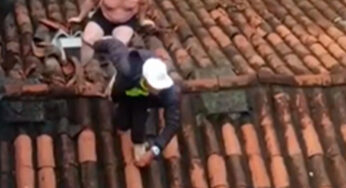 ¡Hombre araña! Policía capturó en un techo a presunto ladrón en Floralia