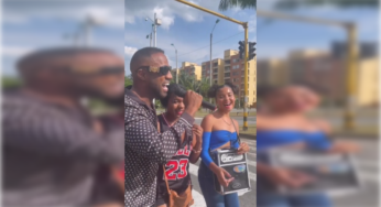 Anddy Caicedo celebró su cumpleaños en un semáforo de Cali