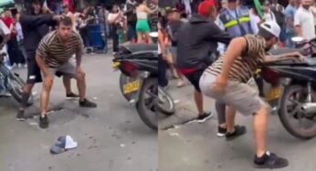 Simularon una pelea y terminaron perreando en el centro de Cali
