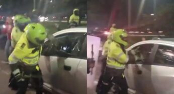 VIDEO: Conductor al que policía le rompió el vidrio del carro había arrollado a varios agentes