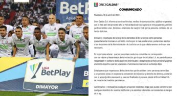 Esta fue la respuesta del Once Caldas tras escándalo de sus jugadores