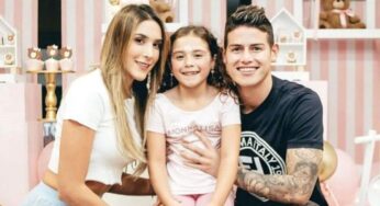 James Rodríguez y Daniela Ospina juntos en el cumpleaños de su hija