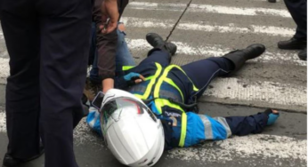 ¿Qué pasa en Cali? Agente de tránsito fue arrollada por un motociclista en Cali en plena Carrera 15