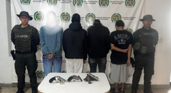 Capturan a un adulto y tres adolescentes por posesión de armas de fuego en Jamundí